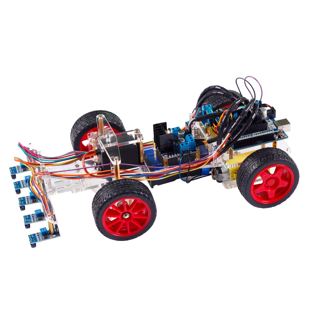 Smart Car Kit for Arduino with Uno R3, Obstacle Avoiding, Line Tracing and Light Seeking